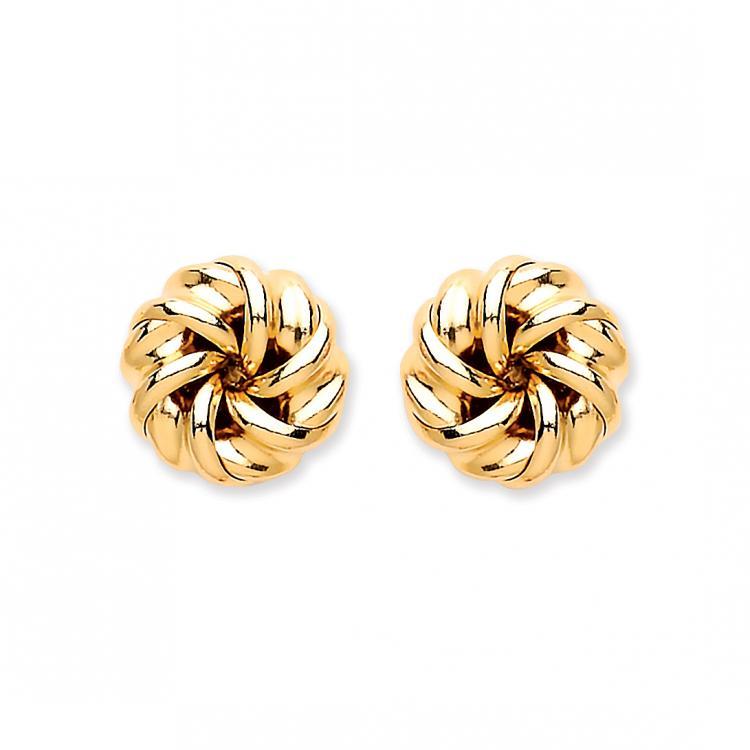 9ct Yellow Gold Knot Stud Earrings - NiaYou Jewellery