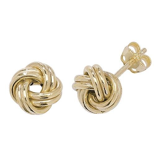 9ct Yellow Gold Knot Stud Earrings 8 MM - NiaYou Jewellery