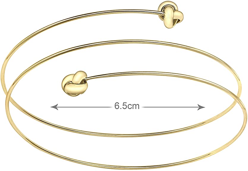 9ct Yellow Gold Knots Spiral Ladies Bangle - NiaYou Jewellery