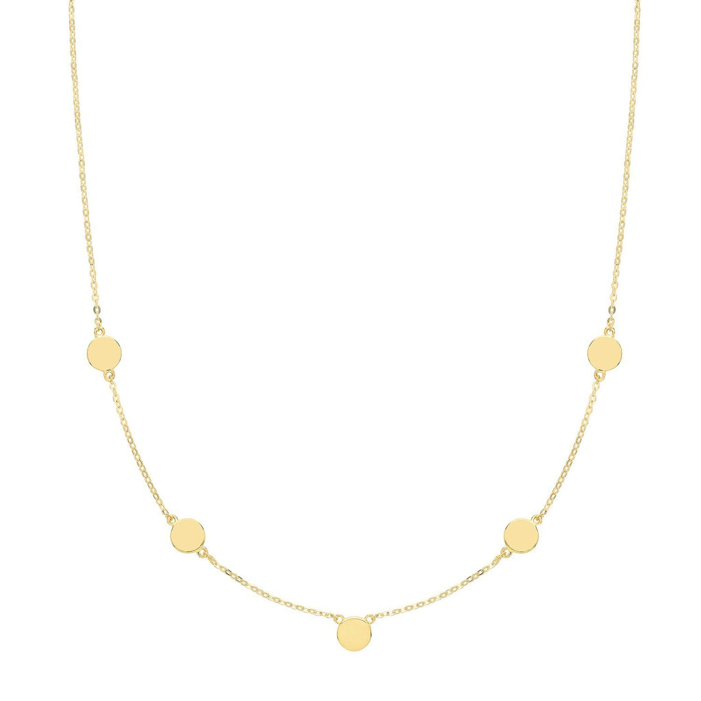 9ct Yellow Gold Multi Disc Necklace - NiaYou Jewellery
