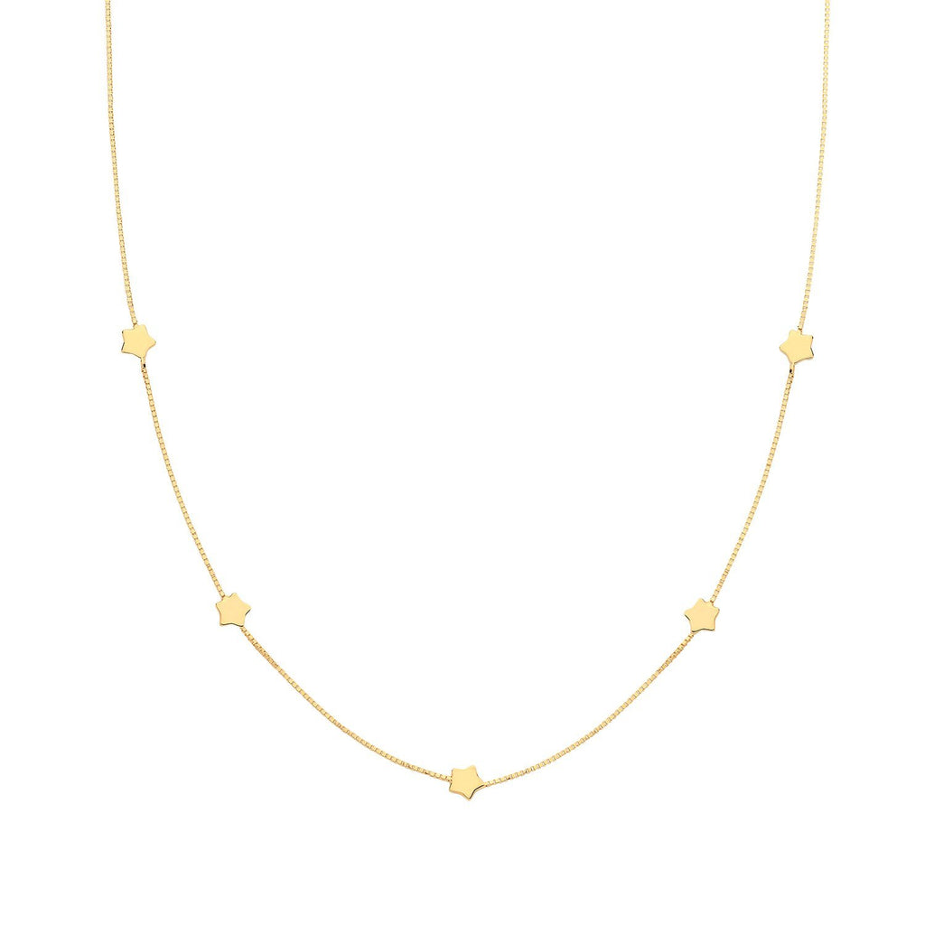 9ct Yellow Gold Multi Star Necklace - NiaYou Jewellery