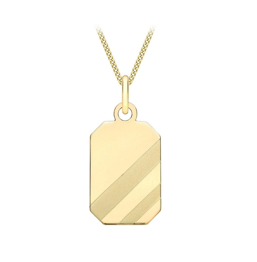 9ct Yellow Gold Octagonal Dog Tag Pendant - NiaYou Jewellery