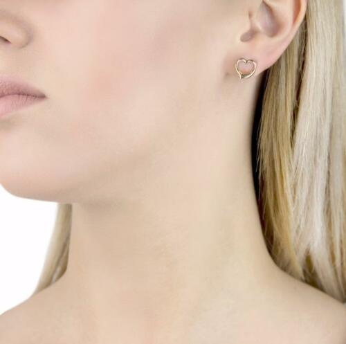 9ct Yellow Gold Open Heart Stud Earrings - NiaYou Jewellery