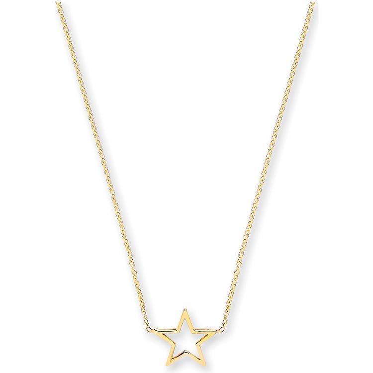 9ct Yellow Gold Open Star Necklace - NiaYou Jewellery