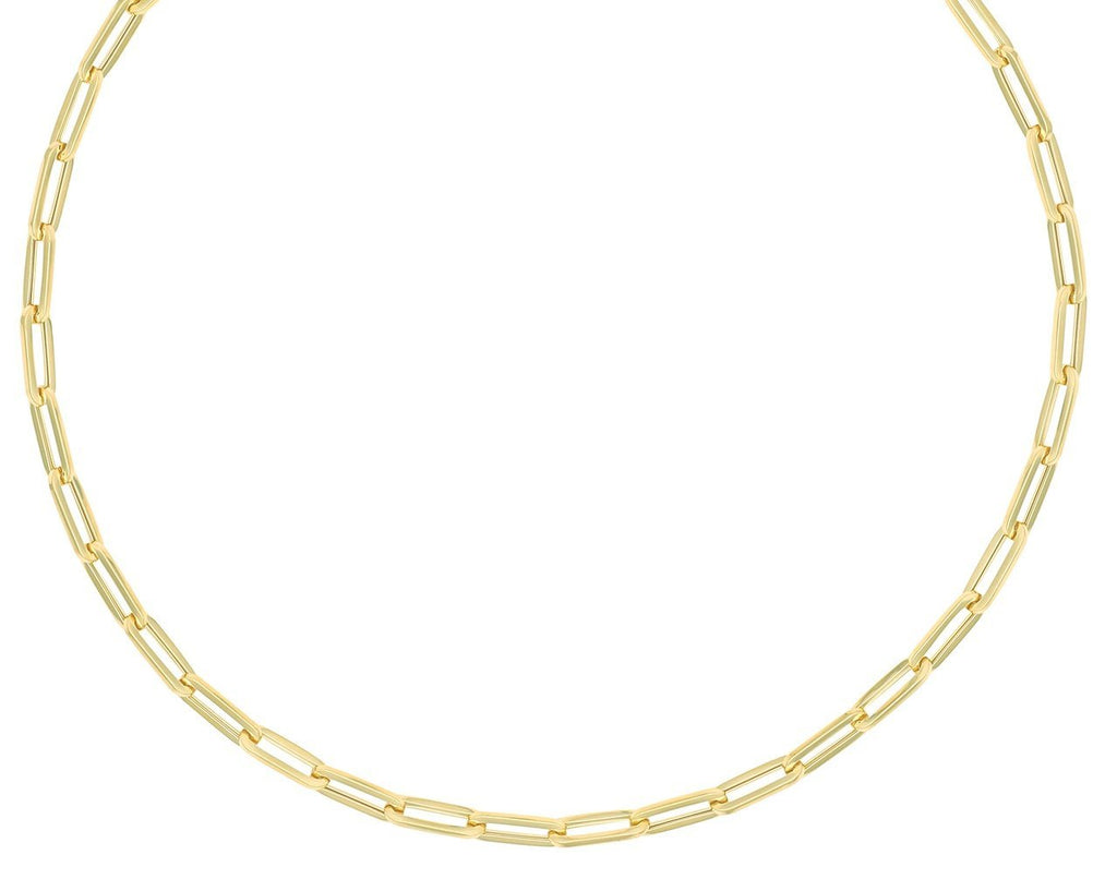 9ct Yellow Gold Paperclip Chain Necklace 41cm- 46cm-50cm-56cm - NiaYou Jewellery