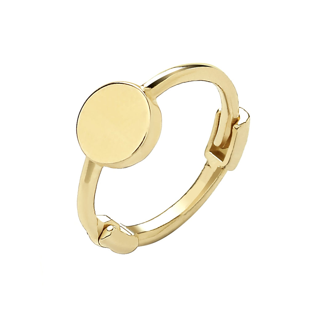 9ct Yellow Gold Plain Circle Cartilage Hoop Earring - NiaYou Jewellery