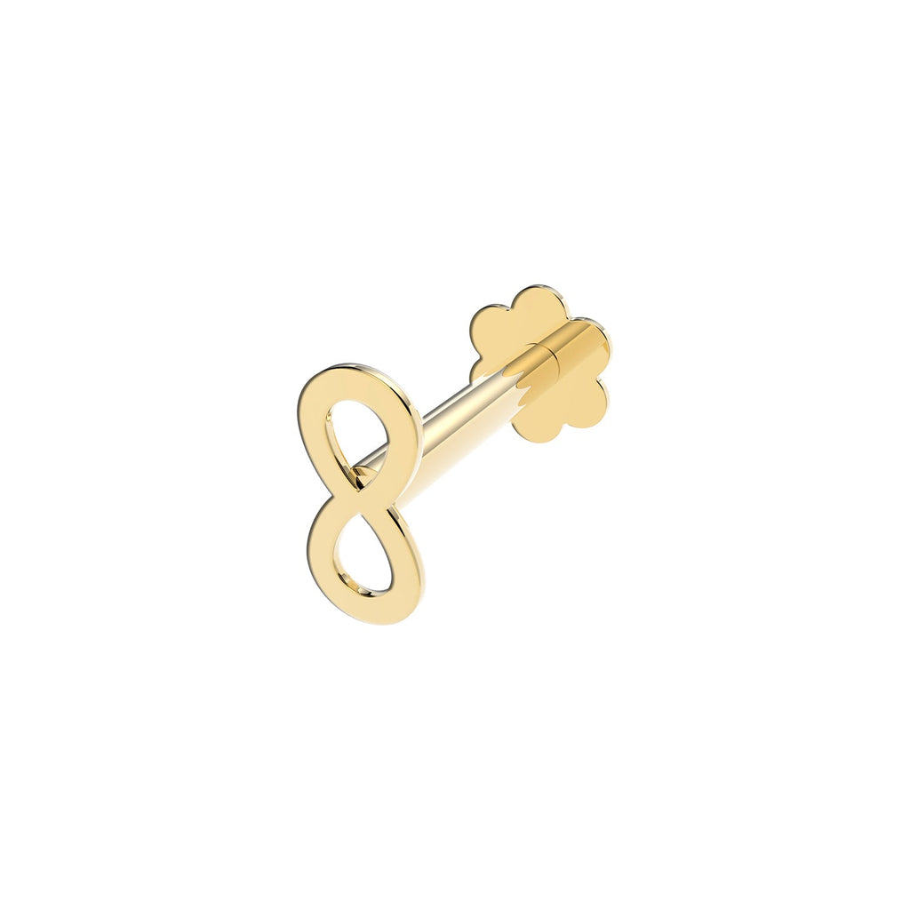 9ct Yellow Gold Plain Infinity Stud Lip Labret - NiaYou Jewellery