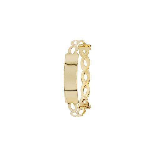 9ct Yellow Gold Plaited Baby Bangle with ID Tag - NiaYou Jewellery