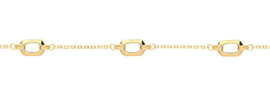 9ct Yellow Gold Rectangular Links Ladies Bracelet - NiaYou Jewellery