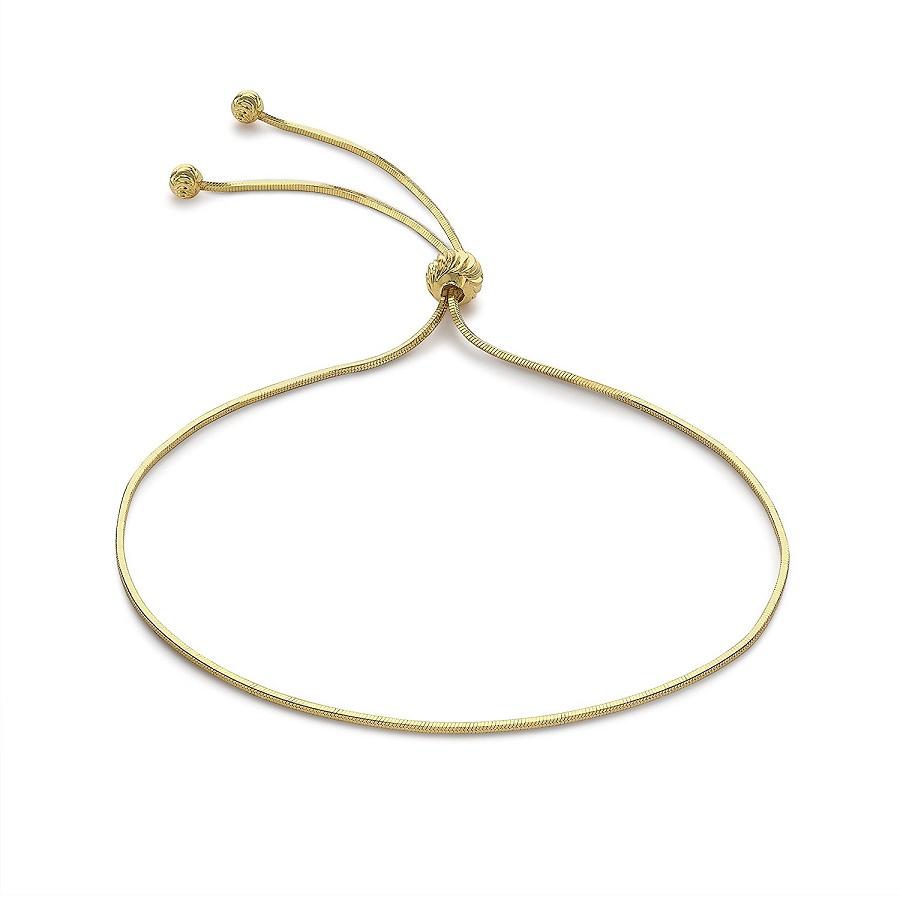 9ct Yellow Gold Snake Chain Adjustable Slider Bracelet - NiaYou Jewellery