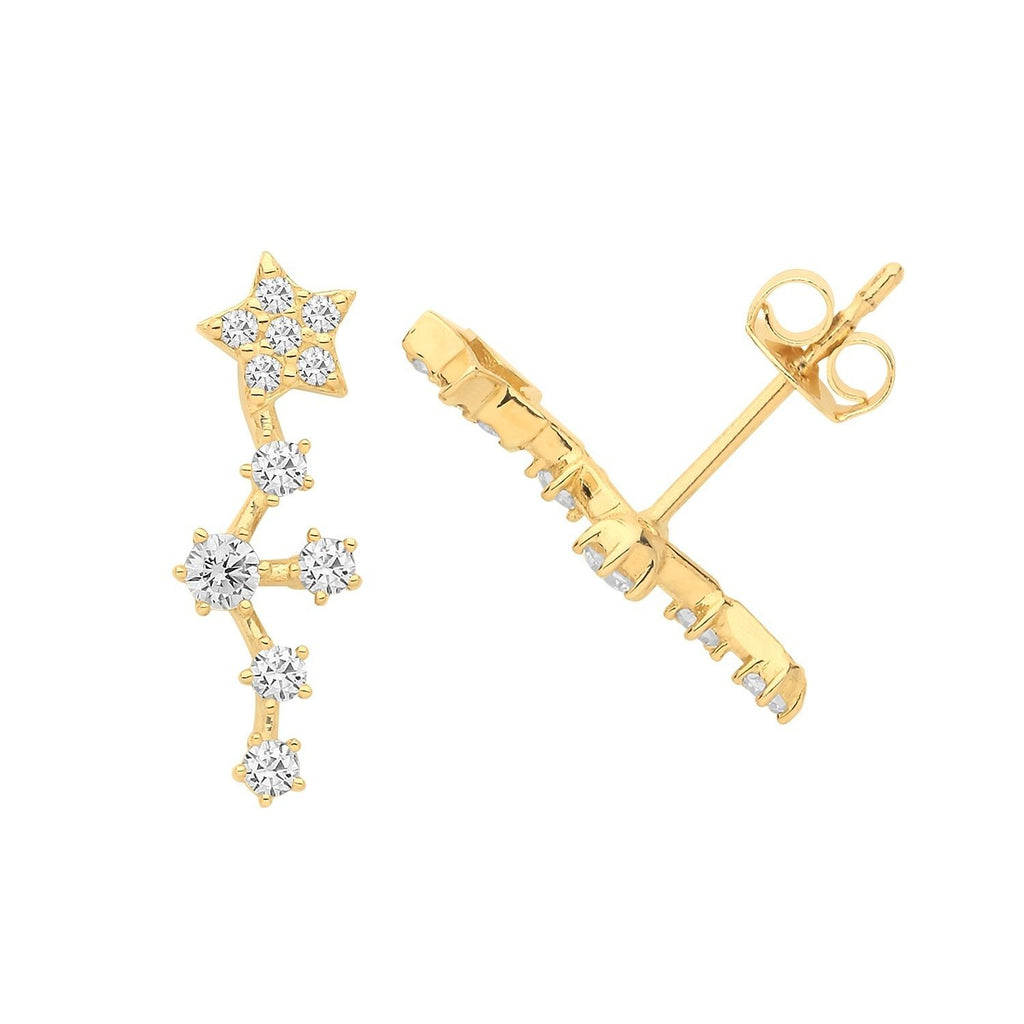 9ct Yellow Gold Star Constellation Stud Earrings - NiaYou Jewellery