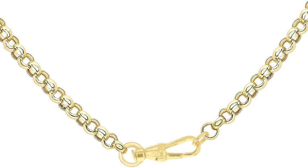 9ct Yellow Gold T- Bar Belcher Chain Albert Clasp Necklace - NiaYou Jewellery