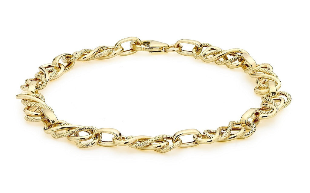 9ct Yellow Gold Textured Celtic Style Bracelet - NiaYou Jewellery