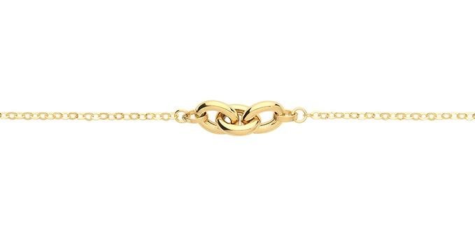 9ct Yellow Gold Three Interlocking Oval Links Bracelet - NiaYou Jewellery