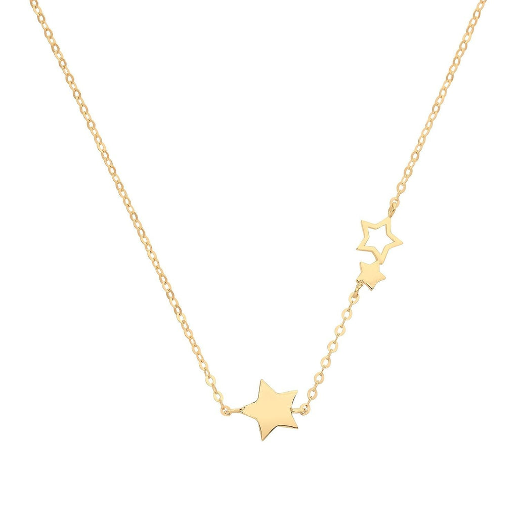 9ct Yellow Gold Three Star Necklace - NiaYou Jewellery