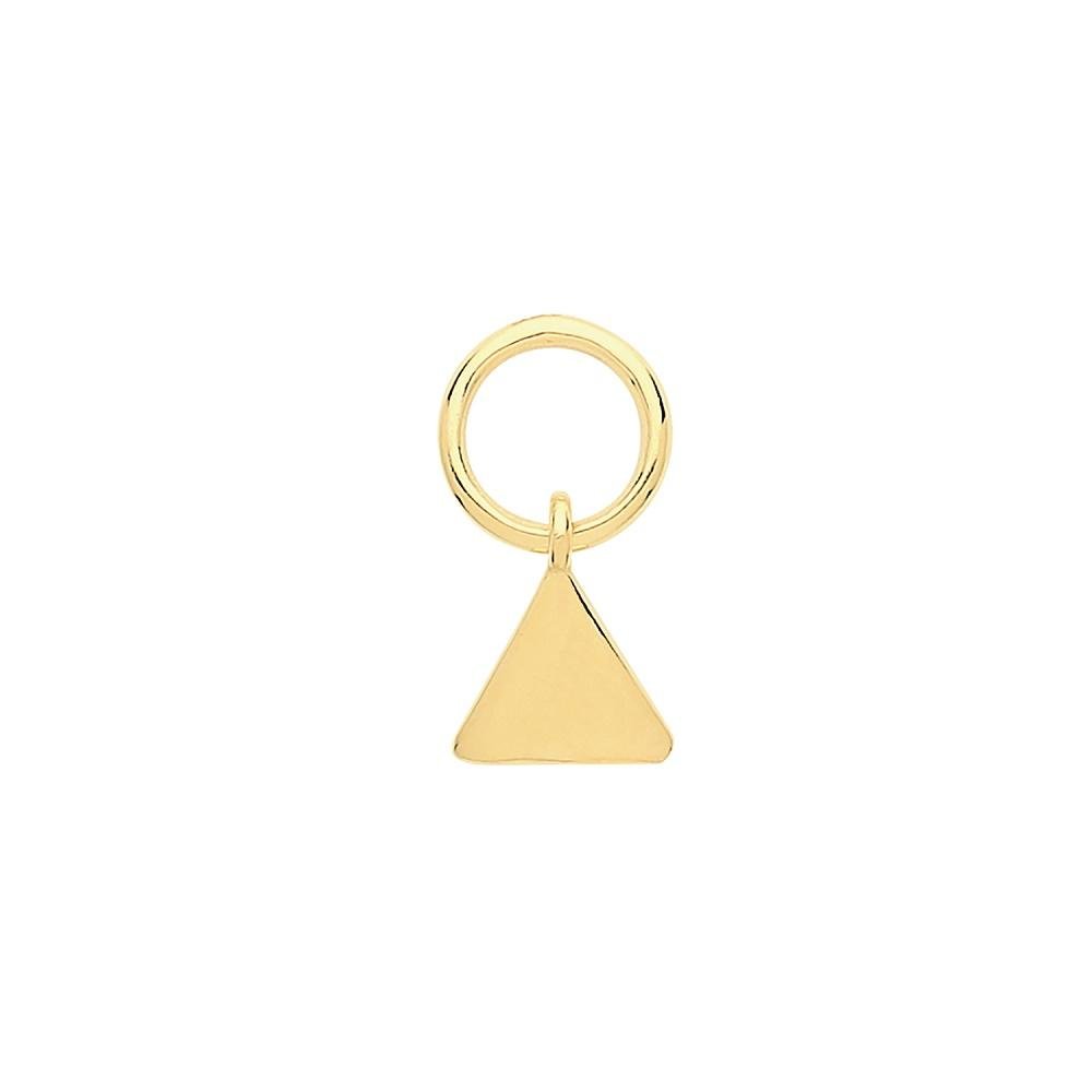 9ct Yellow Gold Triangle Hoop Earring Charm - NiaYou Jewellery