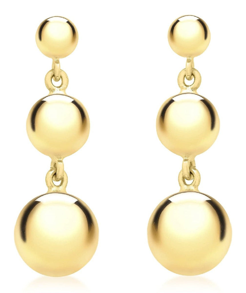 9ct Yellow Gold Triple Graduated Ball Stud Earrings - NiaYou Jewellery