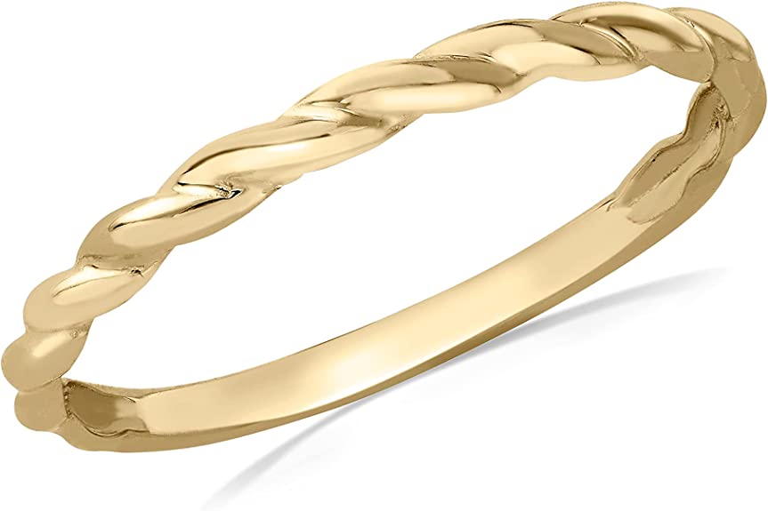9ct Yellow Gold Twist Band Stack Ring - NiaYou Jewellery