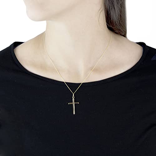 9ct Yellow Gold Twist Design Cross Pendant Necklace - NiaYou Jewellery
