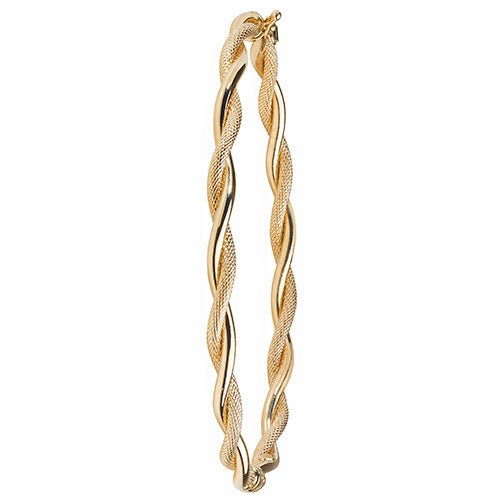 9ct Yellow Gold Twist Textured Ladies Bangle - NiaYou Jewellery
