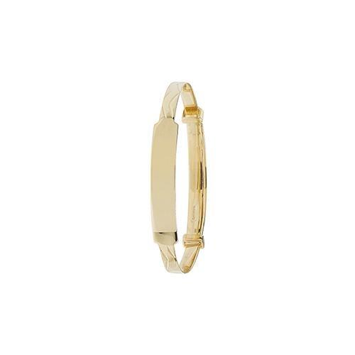9ct Yellow Gold Wave Patterns Baby Bangle with ID Tag - NiaYou Jewellery