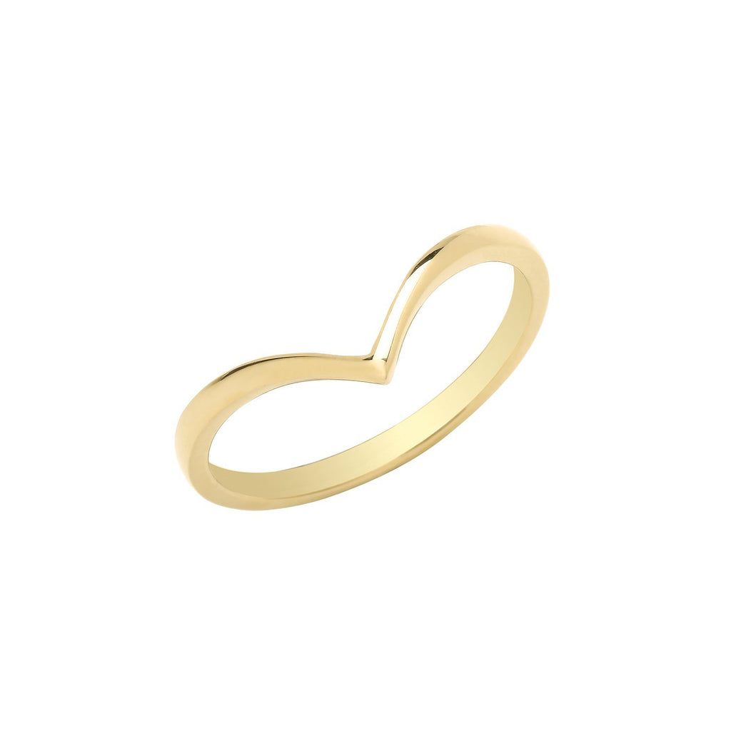 9ct Yellow Gold Wishbone Ring - NiaYou Jewellery