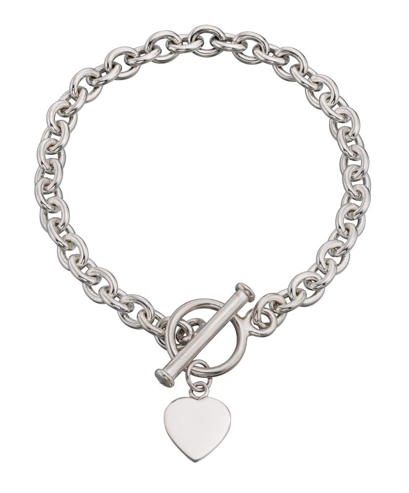 Heart Tag Toggle Silver 925 Bracelet - NiaYou Jewellery