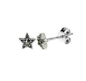 Silver 925 and Marcasite Star Stud Earrings 5 MM - NiaYou Jewellery