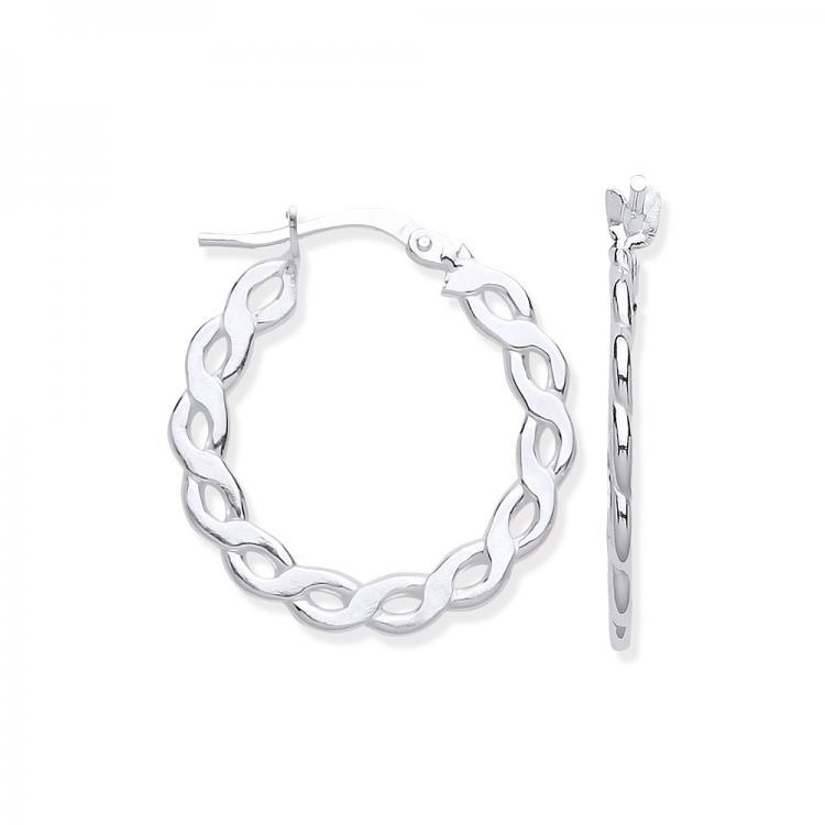 Silver 925 Braided Round Hoops Earrings - NiaYou Jewellery