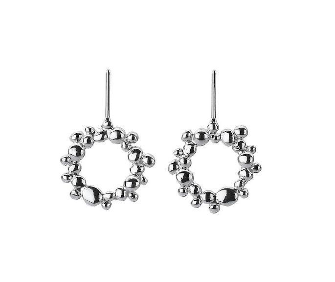 Silver 925 Bubble Circle Drop Earrings - NiaYou Jewellery