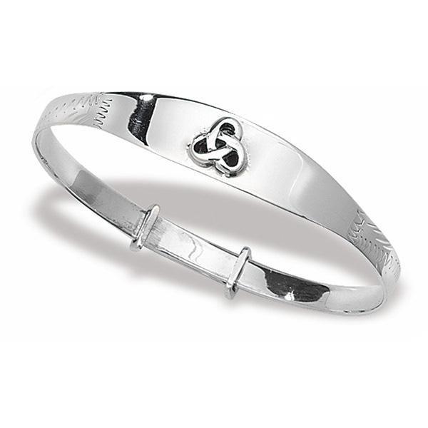 Silver 925 Celtic Trinity Knot Expandable Baby Bangle - NiaYou Jewellery