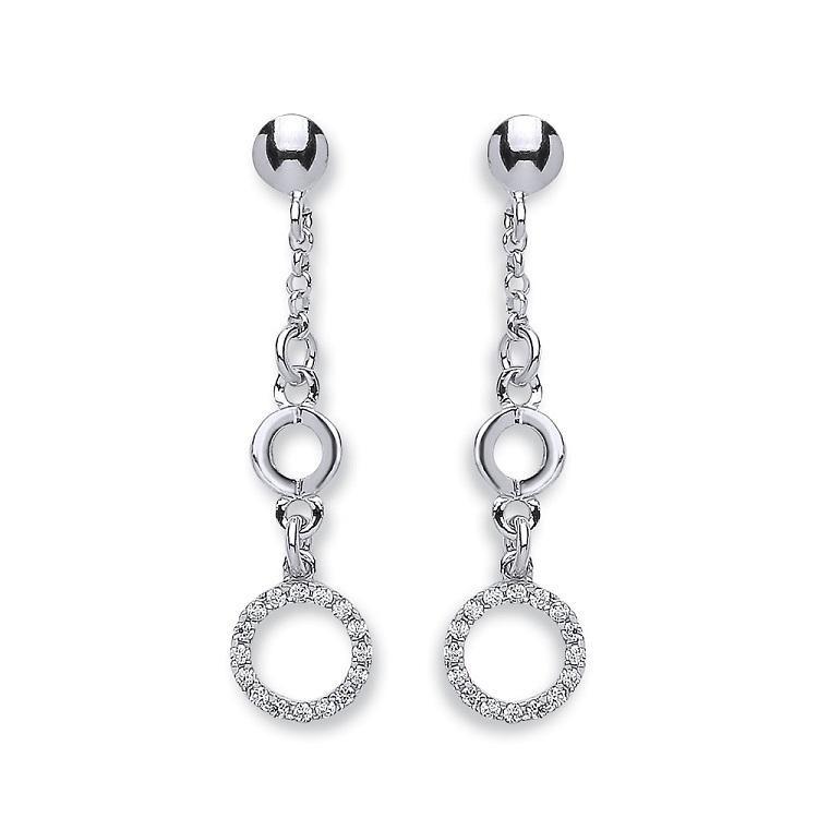 Silver 925 Cubic Zirconia Circle Earrings - NiaYou Jewellery