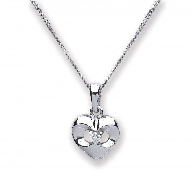 Silver 925 Cubic Zirconia Small Heart Pendant - NiaYou Jewellery