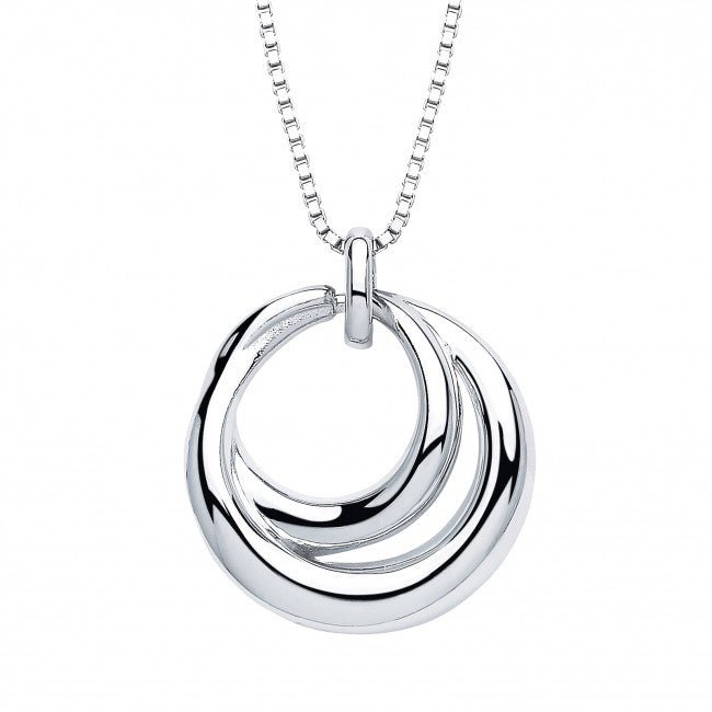 Silver 925 Entwined Circle Open Loop Pendant Necklace - NiaYou Jewellery