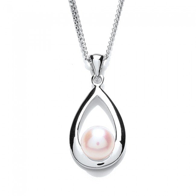 Silver 925 Freshwater Pearl Oval Pendant Necklace - NiaYou Jewellery