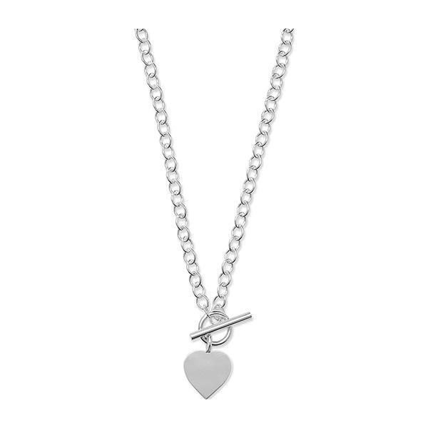 Silver 925 Heart Tag and T- Bar Necklace - NiaYou Jewellery