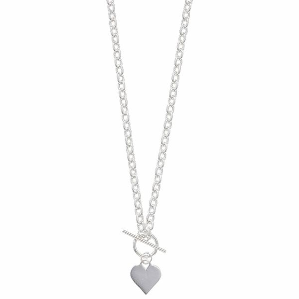 silver 925 heart tag toggle necklace 415170