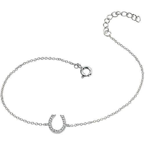 Silver 925 Horseshoe Clear Pave CZ Bracelet - NiaYou Jewellery