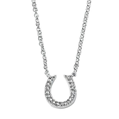 Silver 925 Horseshoe Pave' Cubic Zirconia Necklace - NiaYou Jewellery