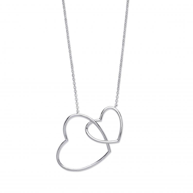 Silver 925 Interlocking Hearts Necklace - NiaYou Jewellery