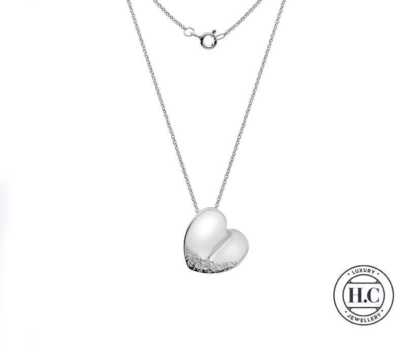 Silver 925 Luna Heart Pendant Necklace with Cubic Zirconia - NiaYou Jewellery