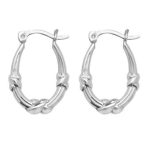 Silver 925 Oval Creole Knot Earrings - NiaYou Jewellery