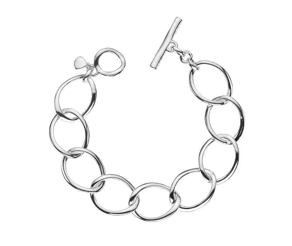 Silver 925 Oval Links Ladies Bracelet with T-Bar - NiaYou Jewellery