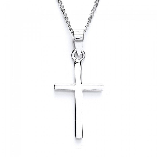 Silver 925 Plain Small Cross Pendant with Chain - NiaYou Jewellery