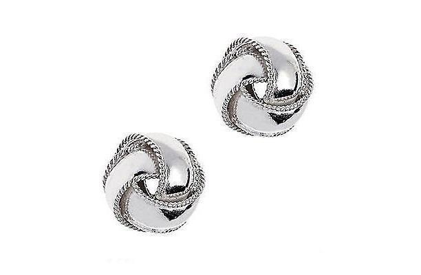 Silver 925 Rope Edge Knot Stud Earrings - NiaYou Jewellery
