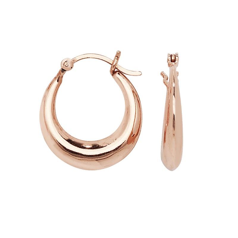 Silver 925 Rose Gold Plated Creole Hoop Earrings - NiaYou Jewellery
