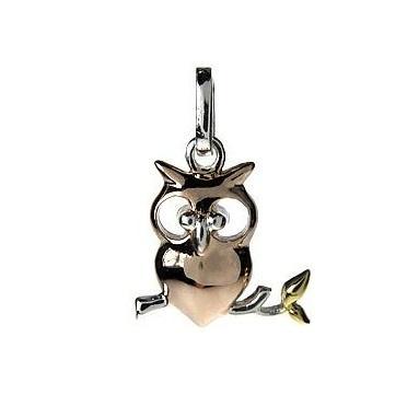 Silver 925 Rose Gold Vermeil Owl Pendant Necklace - NiaYou Jewellery