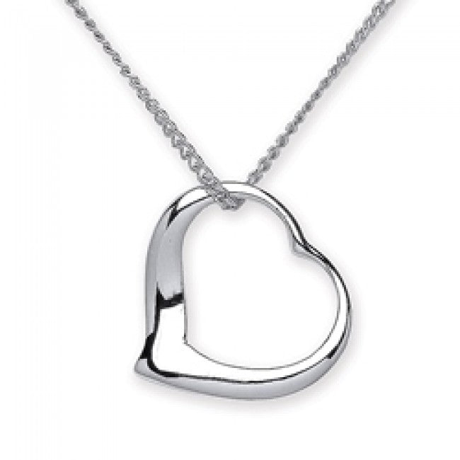 Silver 925 Sliding Open Heart Pendant Necklace - NiaYou Jewellery