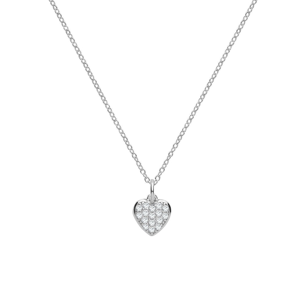 Silver 925 Small Heart Pendant with Cubic Zirconia - NiaYou Jewellery
