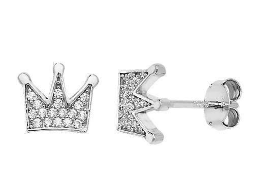 Silver 925 Sparkling Crown Stud Earrings - NiaYou Jewellery
